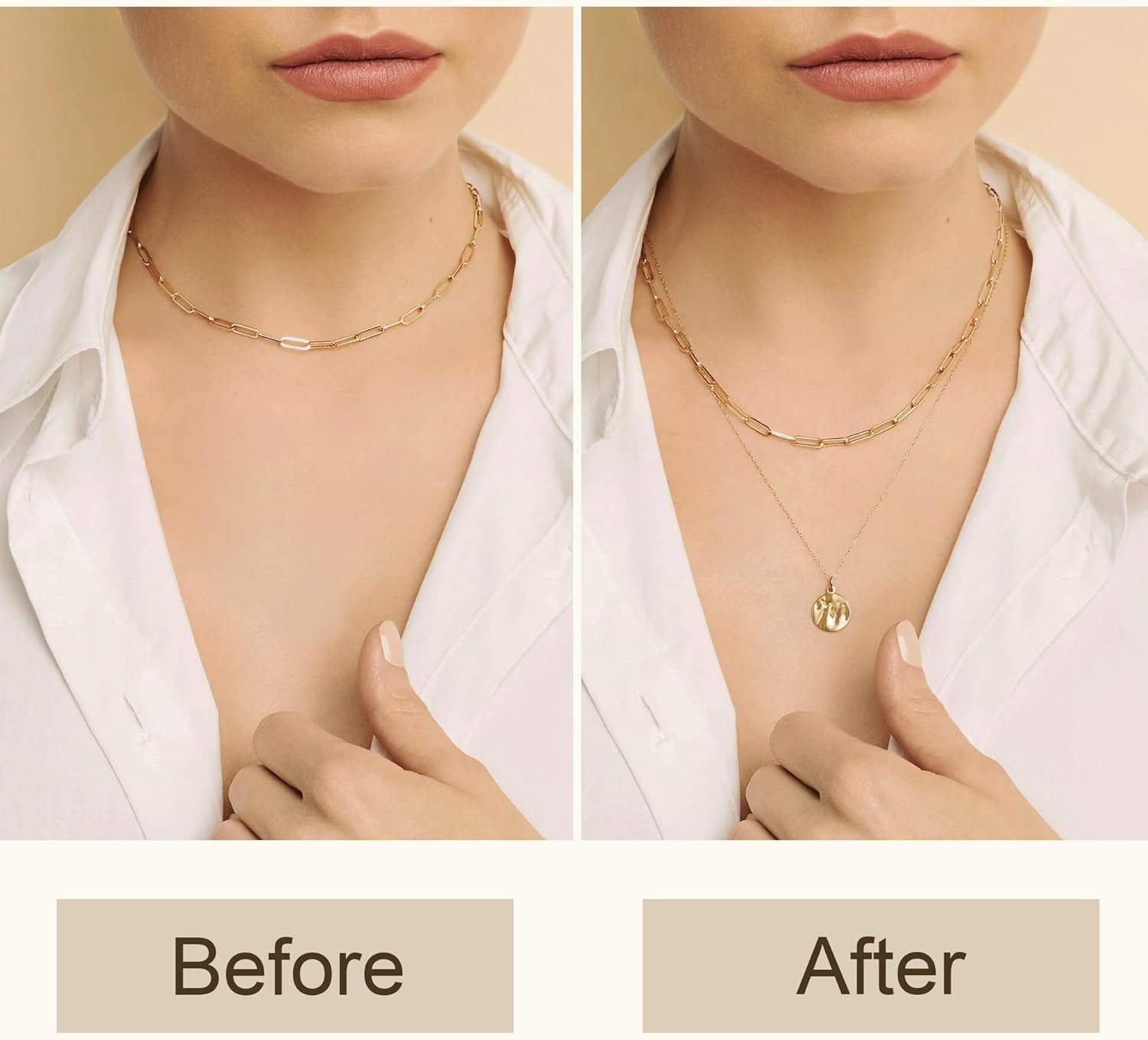 FAMARINE 4 PCS Gold Necklace Extender Chain for Women Gold Extension Bracelet Link for Delicate Jewelry - Image 2