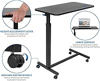 Vista 4 de Mount-It! Mesa para colocar sobre la cama con ruedas Mesa lateral de cama enrollable plana para uso médico o en el hogar Mesa de hospital