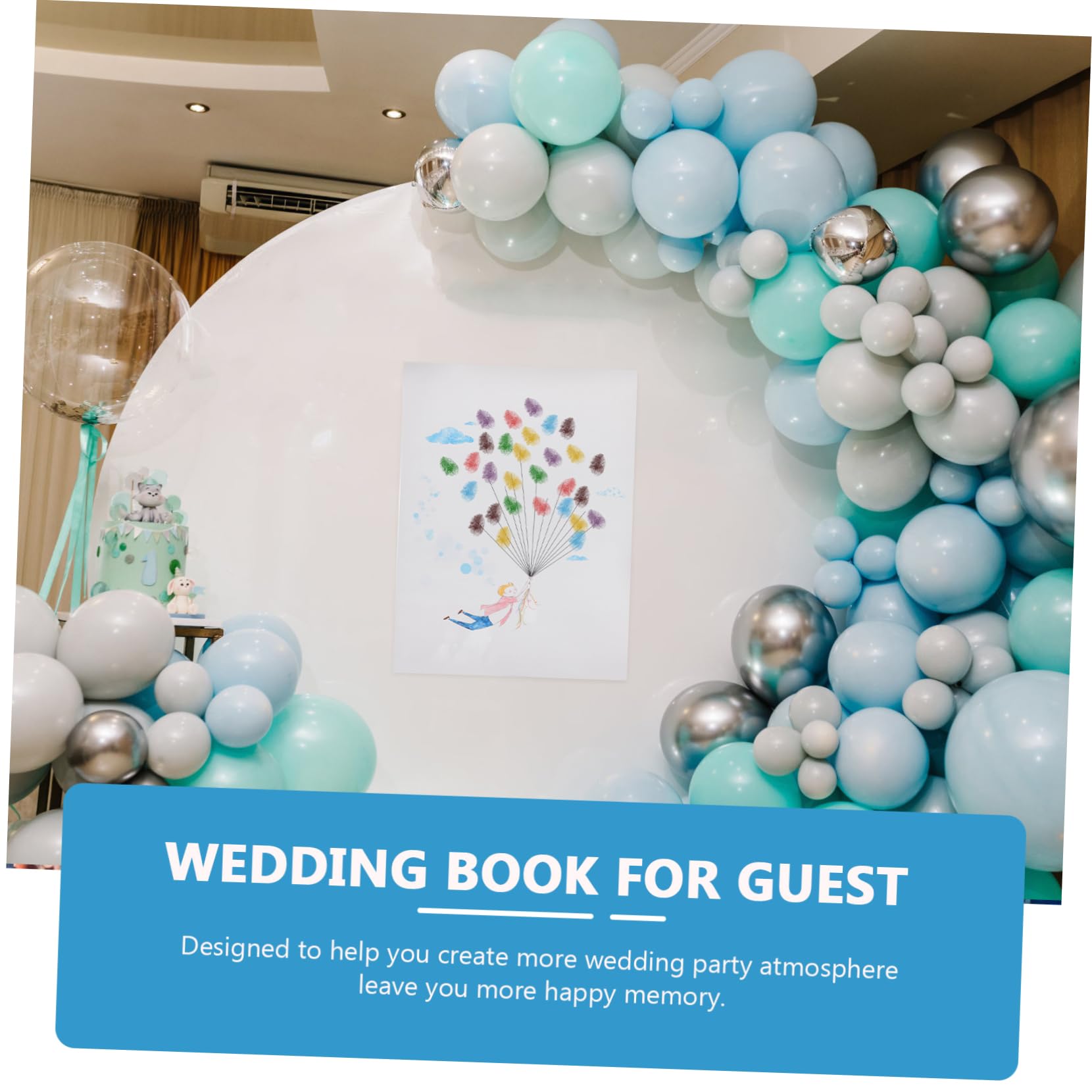Alipis 4 Stück Fingerabdruck-Check-in-malerei Fingerabdruck-gästebuch Hochzeit Fingerabdruck Gästebuch Fingerabdruck-Ballon-gästebuch Gästebuch Für Die Hochzeit Leinwand Aus Chemiefasern