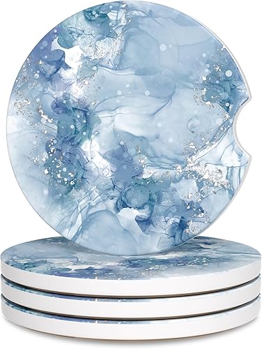 Miniatura 12 de Portavasos para automóvil, posavasos para portavasos de automóvil, paquete de 4 unidades, insertos antideslizantes universales de cerámica Río