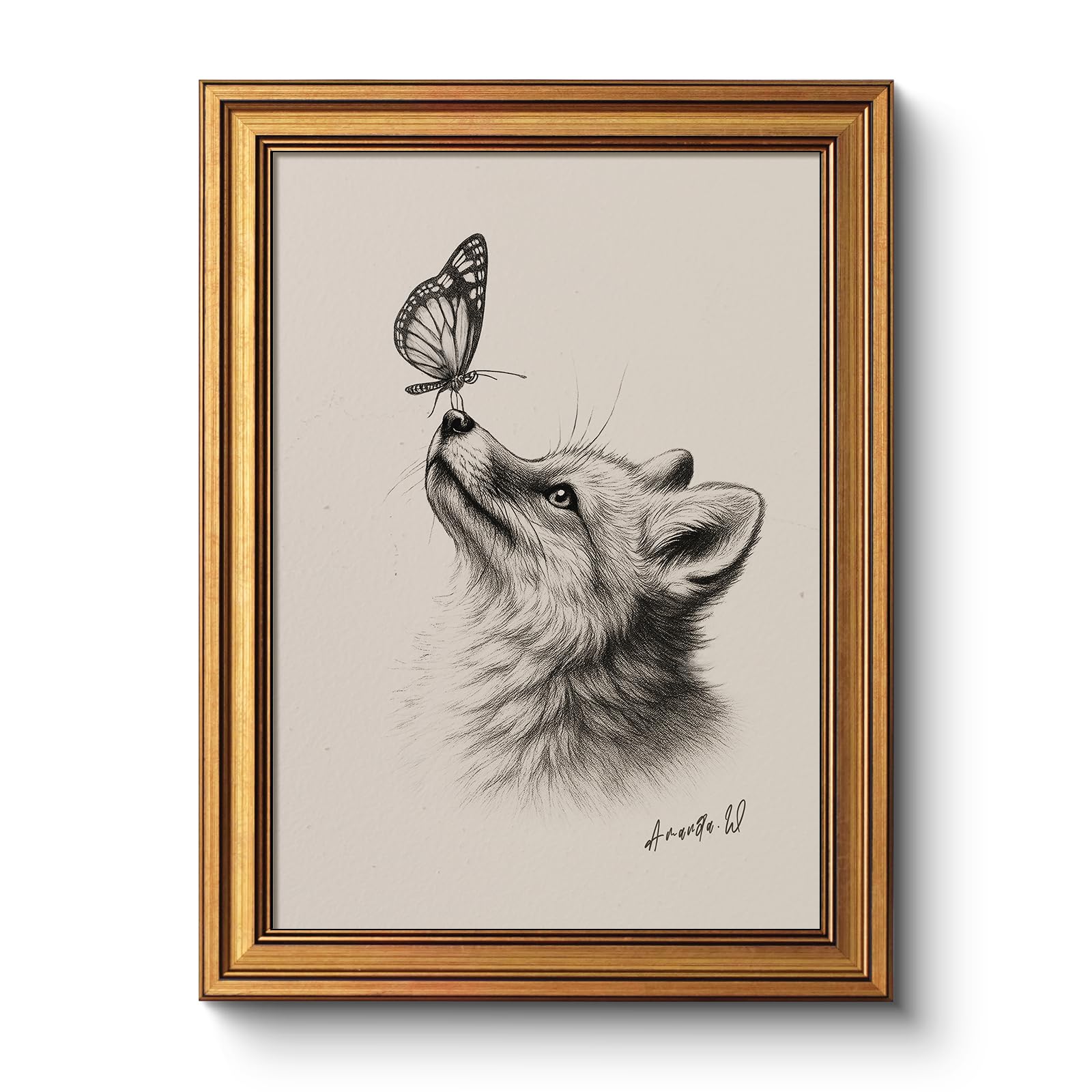 WHASAYART Fox and Butterfly Sketch