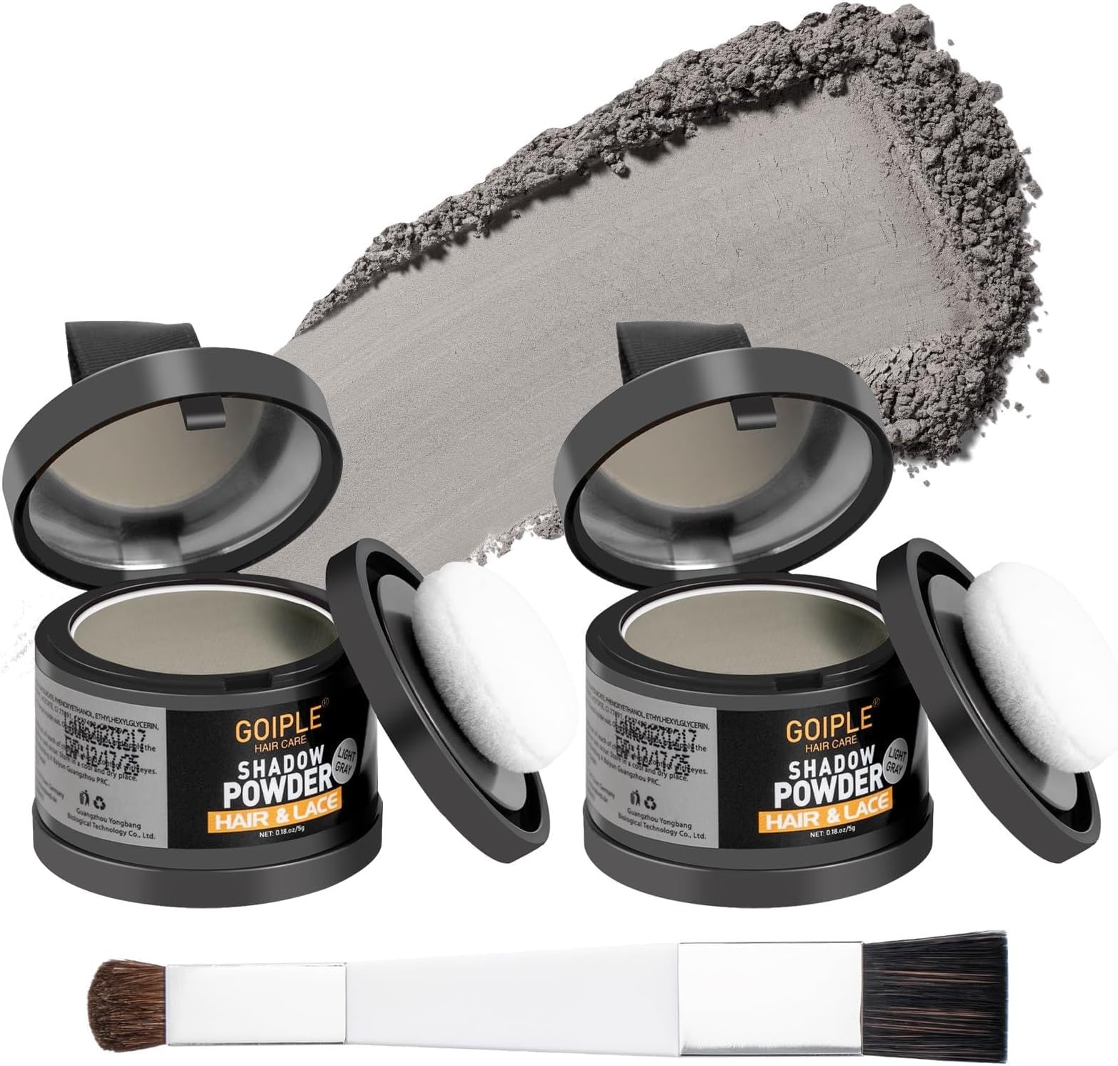 Root Cover Up Powder for Women - Light Gray Hairline Powder for Bald Spots, Eyebrows, Beard Line, Light-Blonde Hair Fibers for Thinning Hair Shadow Powder 2 Pack