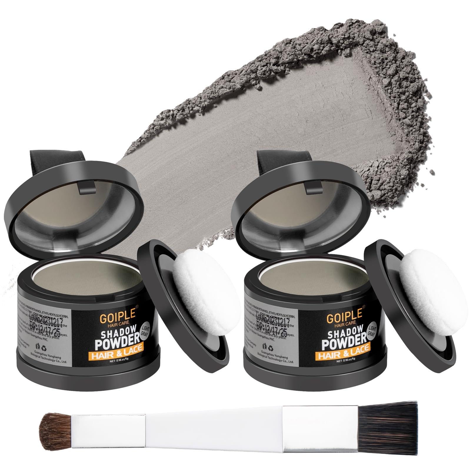 Root Cover Up Powder for Women - Light Gray Hairline Powder for Bald Spots, Eyebrows, Beard Line, Light-Blonde Hair Fibers for Thinning Hair Shadow Powder 2 Pack