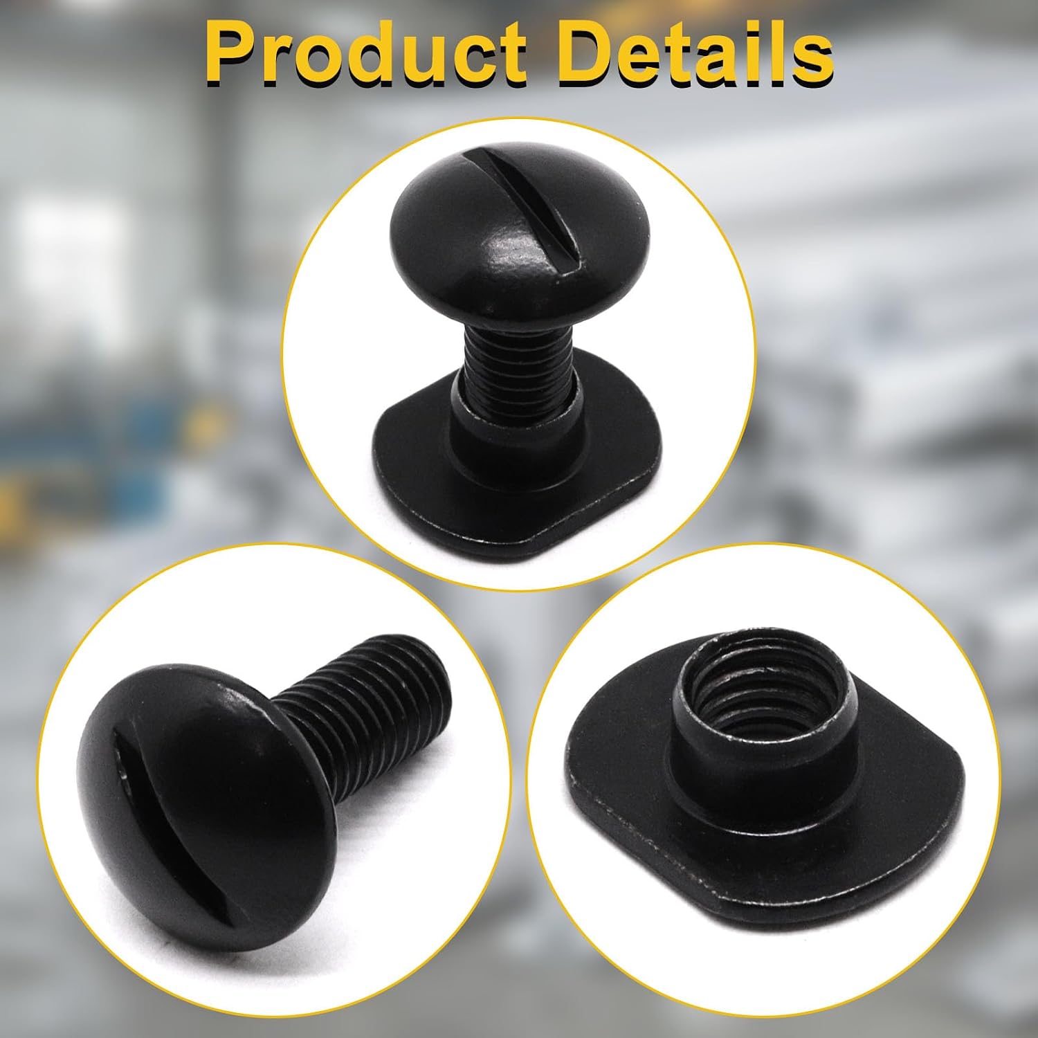 1/4"-20 Centered Slide T-Nuts for T-Slot Track with 1/4"-20 x 1/2" Bolts, Black T Slot Nut Hardware Accessory for Aluminum Extrusion Profiles Rail (50Pcs)