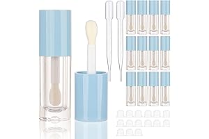 14pcs Empty Blue 6ml Big Doe Foot Wand Lip Gloss Tubes Round...