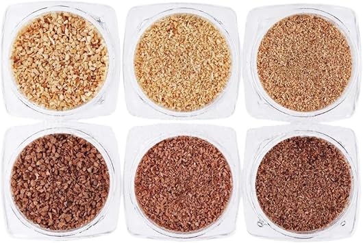 6 Pots/Set Irregular Mixed Size Cork Powder Wood Dust Fall Nail Art Decorative Glitter 3D UV Gel Polish DIY Manicure Fall Nails