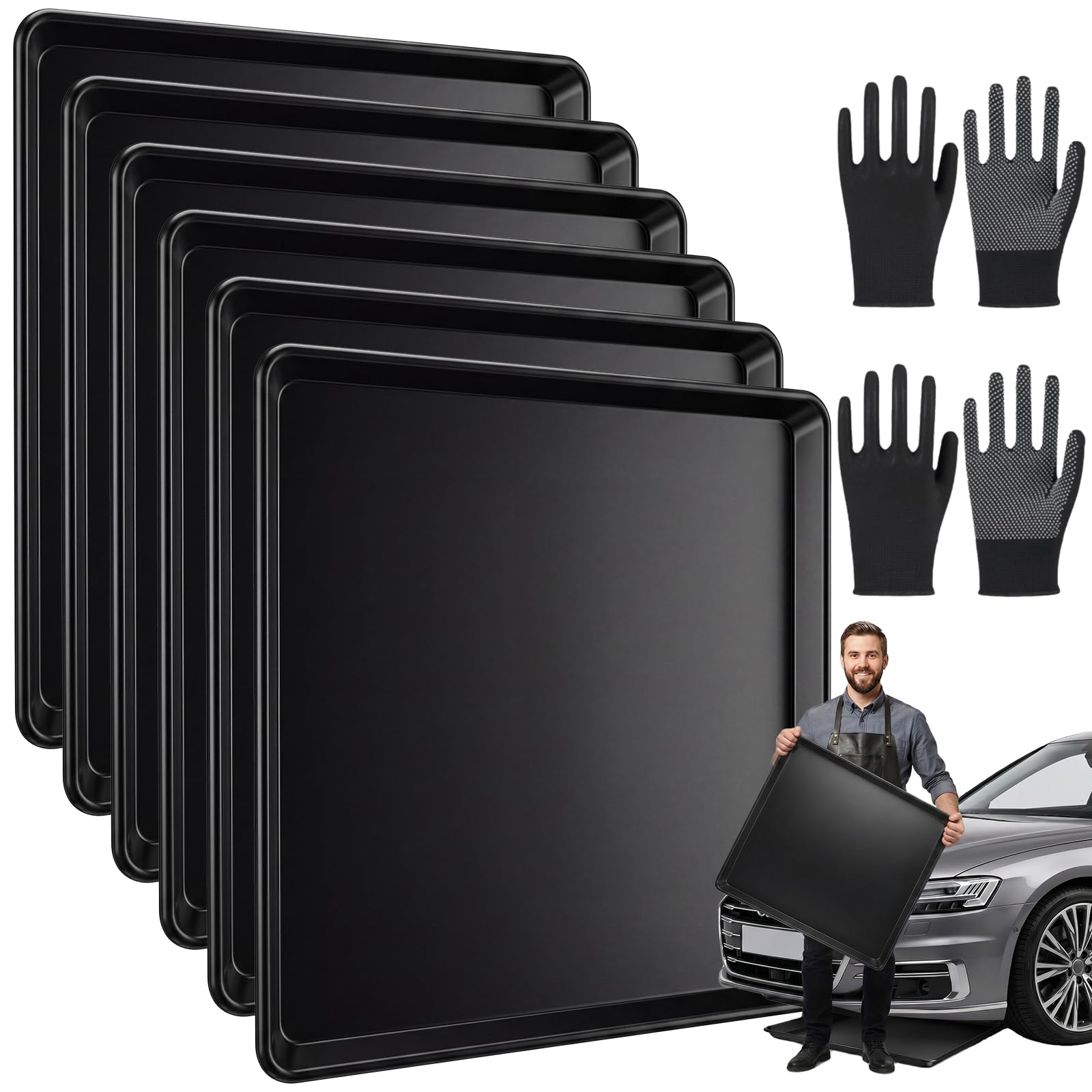 Bac de récupération d'huile de Voiture Extra Large - 58 x 55 x 3 cm