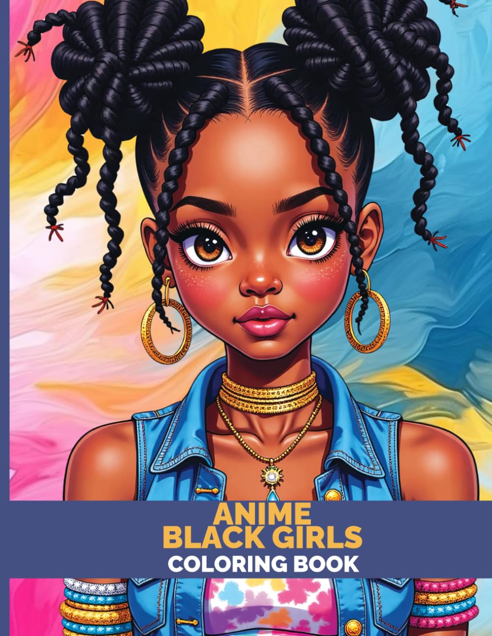 Anime Black Girls: Radiant Queens Coloring Adventure