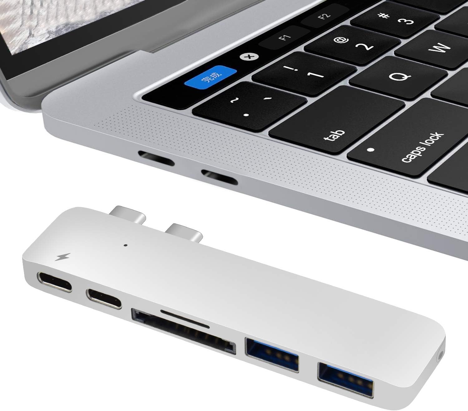 USB C Hub,Thunderbolt 3 Type-C Multi-port Adapter Compatible MacBook Pro 2019/2016-2018, MacBook Air 2019, 2018 MacBook Pro 13"and 15"5K,Type-C Pass Through Charging,Fastest 40Gbs,USB-C,SD/Micro Card