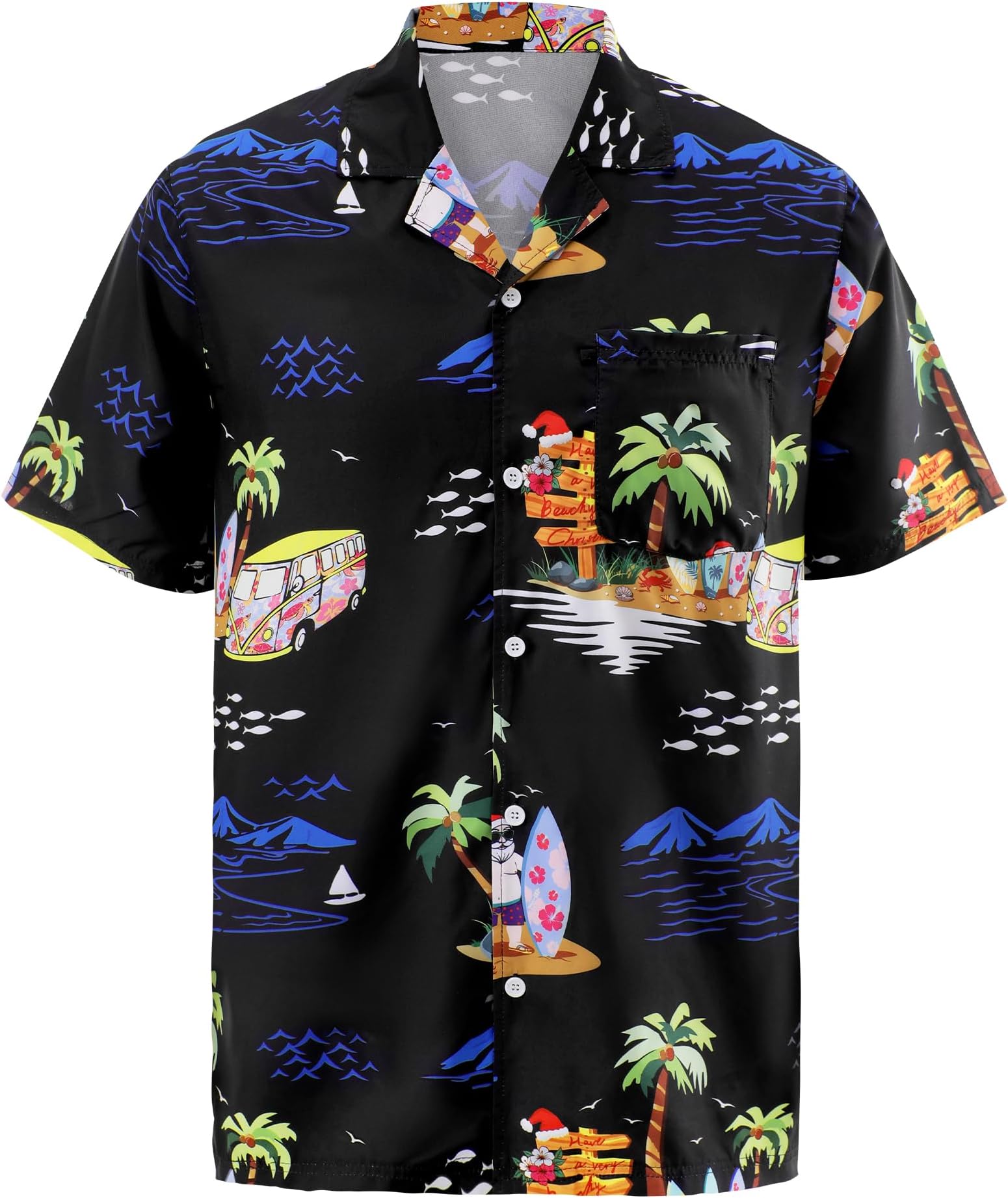Men's Hawaiian Shirts Short Sleeve Tropical Shirt for Men Button Down Shirts Summer Aloha Beach Shirt