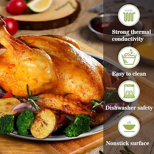 Miniatura 3 de Bandeja de goteo de acero inoxidable de 16 pulgadas para Kamado Joe Classic Joe & Big Joe, parrillas de huevos verdes grandes y grandes, bandeja de