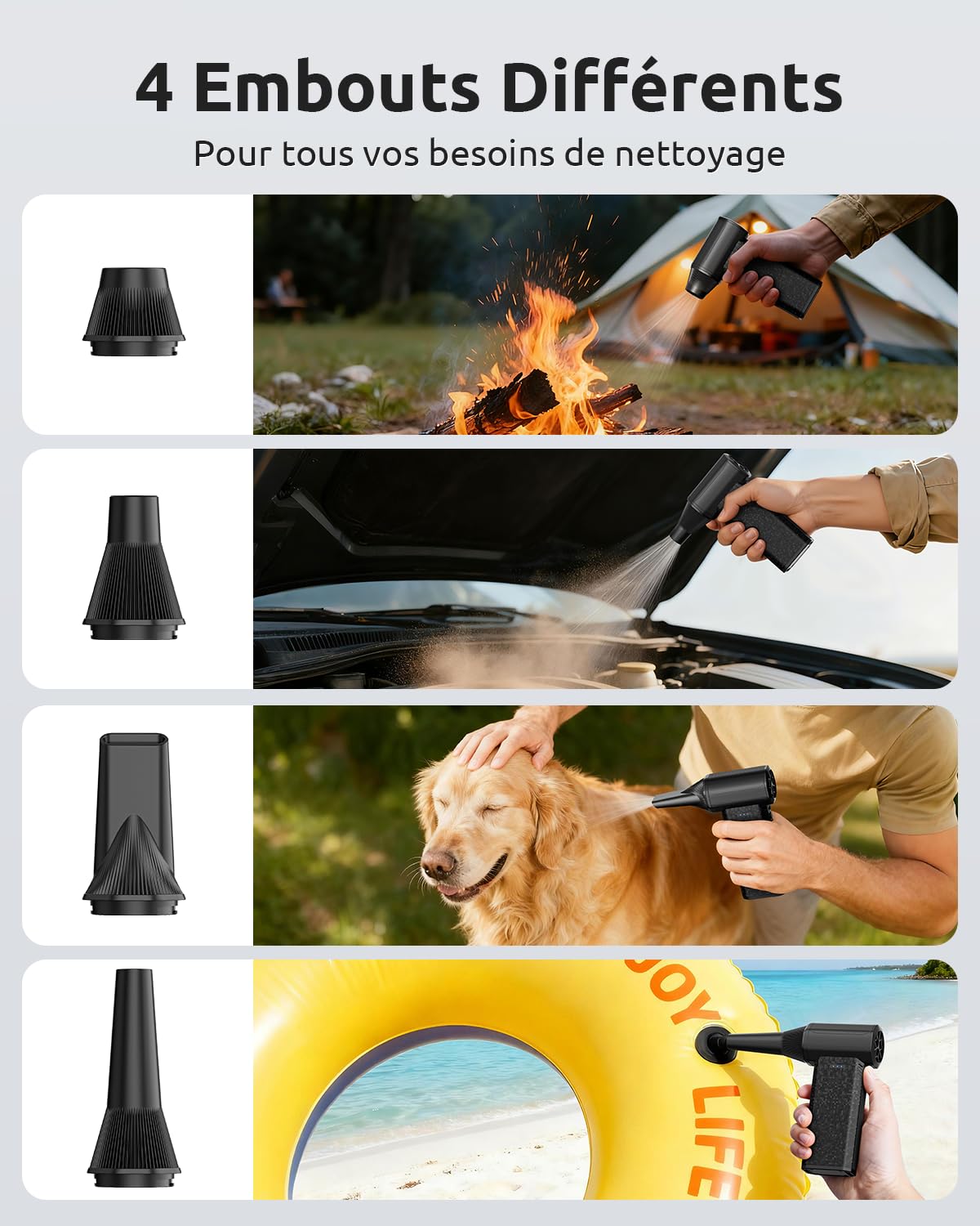 X113 Souffleur d’Air Électrique 110 000 Tr/Min – Air Duster Rechargeable 2500 mAh x2, Moteur 120 W & 3 Vitesses Réglables, USB-C, Alternative aux Bombes à Air pour PC,Clavier,Voiture et Maison
