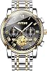 Men’s Dress Watch – Stainless Steel Luxury Quartz Wrist Watch for Men, Roman Numerals with Diamond, Waterproof Business Watch with Date Window Magnifier