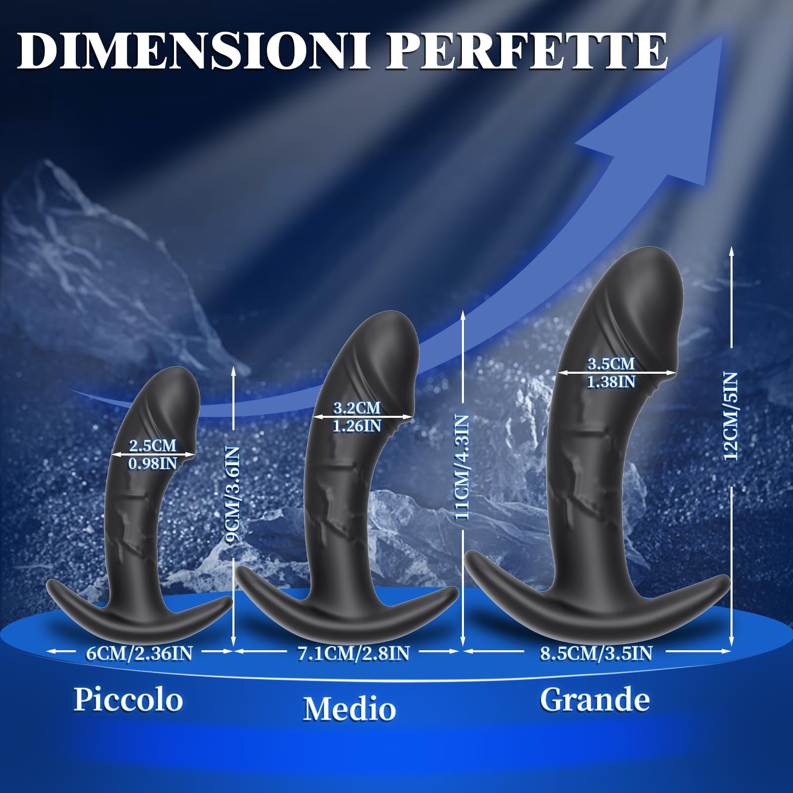 3PCS Plug Anale-Dilatatore Donna e Anale-Dilatatore Uomo Dildo Anale-Kit Set 3 Buttplug Plug Anale Silicone Analesex Sexytoysys Donna Uomo Coppia Dilatatori Anali Sex Toys (Grande, Medio, Piccolo)