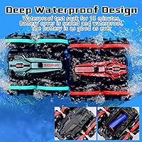 Vista 4 de DAKYAM Auto remoto anfibio con detección de gestos para niños barco de control remoto de 24 GHZ 4 WD camión todoterreno acrobacia impermeable