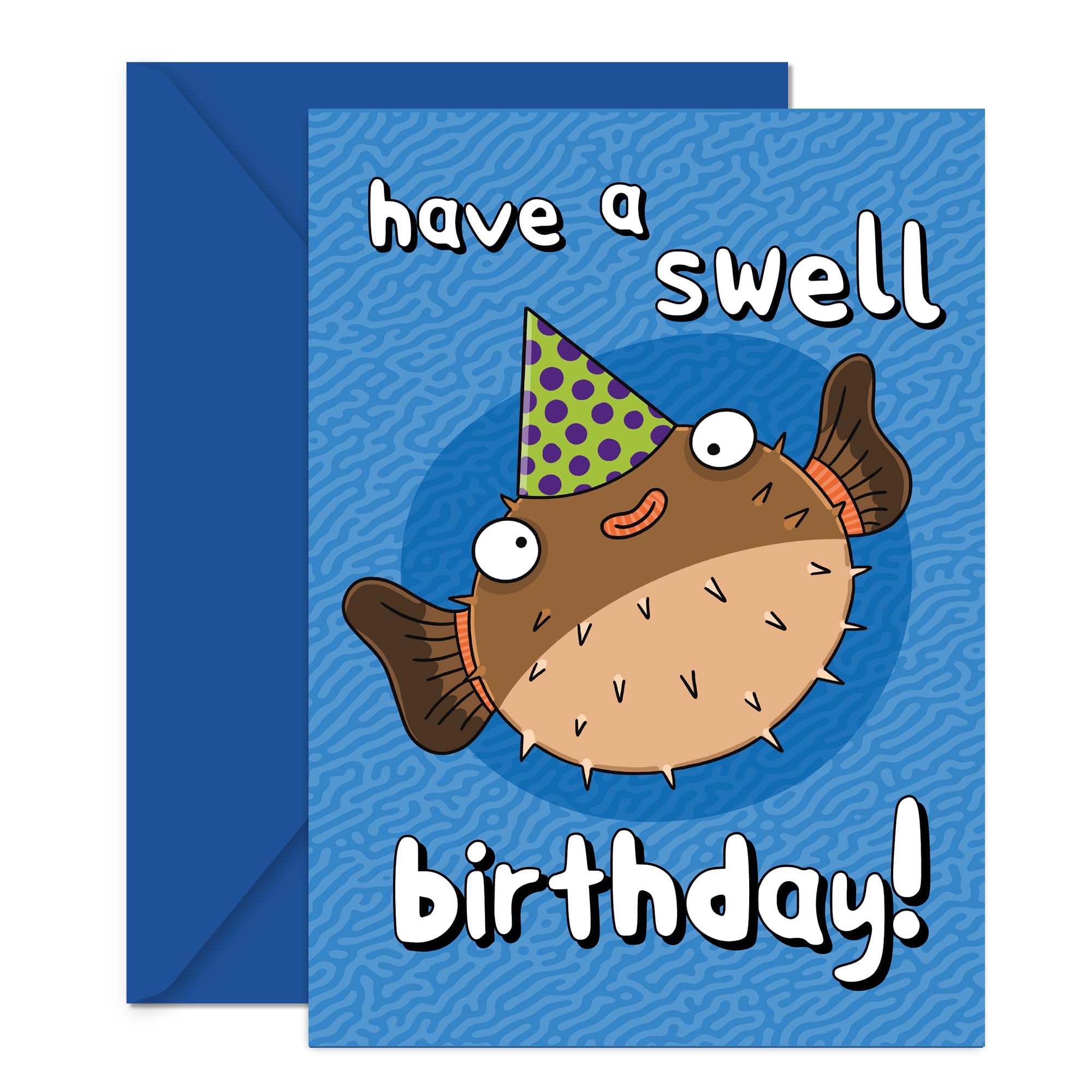 CoddiesCoddies - Funny Happy Birthday Card - Fish Pun Greeting Card for Men & Women - 'Have a Swell Birthday' - Fishing Humour for Dad, Husband or Son