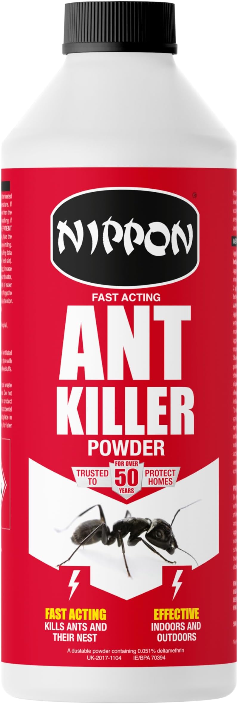 Nippon Ant Killer Powder, Up To 6 Months Control, Indoor And Outdoor Use, Fast Acting, Kills On Contact, Suitable For Cockroaches, Beetles, Earwigs, Silverfish And Woodlice- 500G