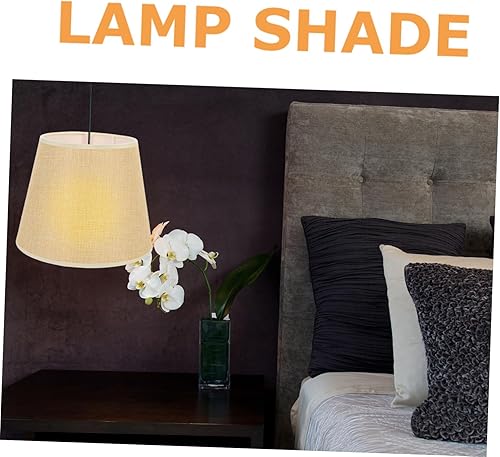 Vista 39 de GANAZONO Pantallas de lámpara de tambor – Pantalla de tela para lámpara de mesa/lámpara colgante de suelo, lino natural hecho a mano clásico moderno