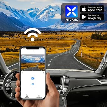 Fitcamx 4K Dash Cam Suitable for Chevy Suburban & Tahoe 2015-2020 (with Auto-Dimming), Integrated OEM Look, 2160P UHD Video, Built-in WiFi, Loop Recording, G-Sensor, Easy to Install, 64GB Card