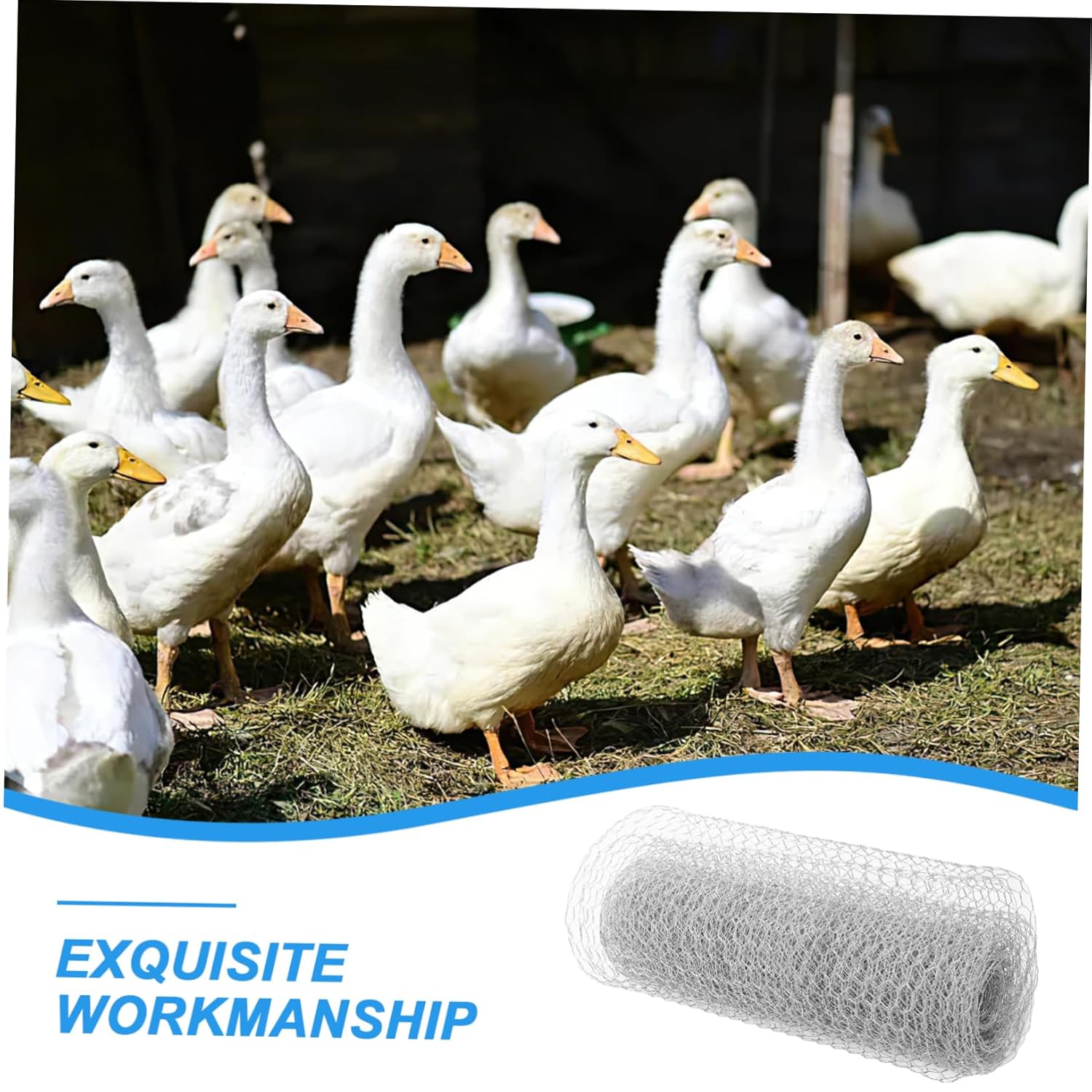 1roll Wire Net for Poultry Fencing Hexagonal Chicken Wire Mesh for Livestock Garden Netting for Chickens and Plant