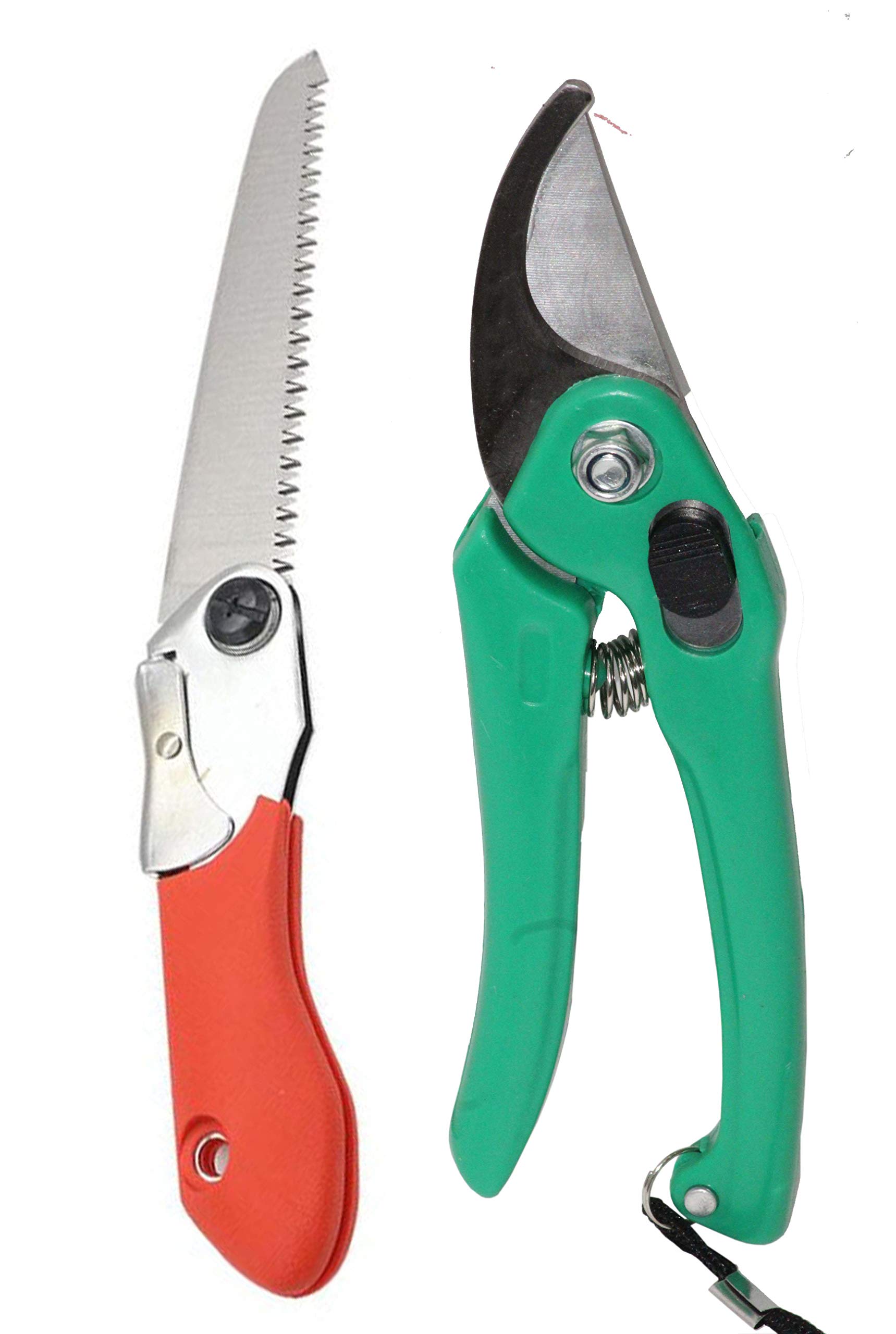 Digital Craft Professional Pruning Shears & Folding Saw Set | Garden Scissors, Grafting Pruner, Grass Cutter | Heavy-Duty Gardening Tools for Tree Trimming & Plant Care (2 Tools)