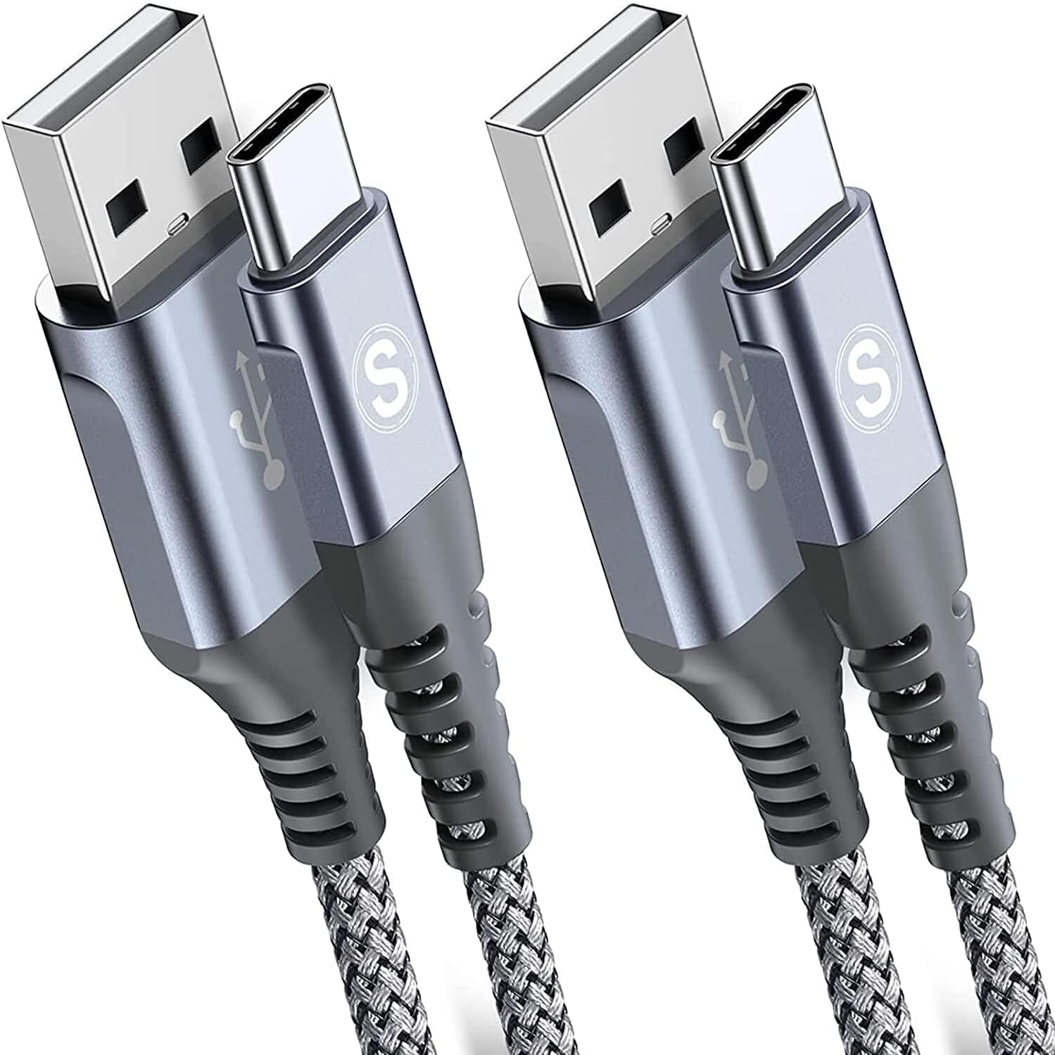 sweguard USB Type C Charger Cable [2-Pack,15ft+15ft] iPhone 16 15 Charger Braided USB C Cord for iPhone 16 15 Pro Max Plus,Samsung Galaxy S24 S23 S22 S21 S20 S10 S9 Note Flip A53 A15,Pixel LG Moto PS5