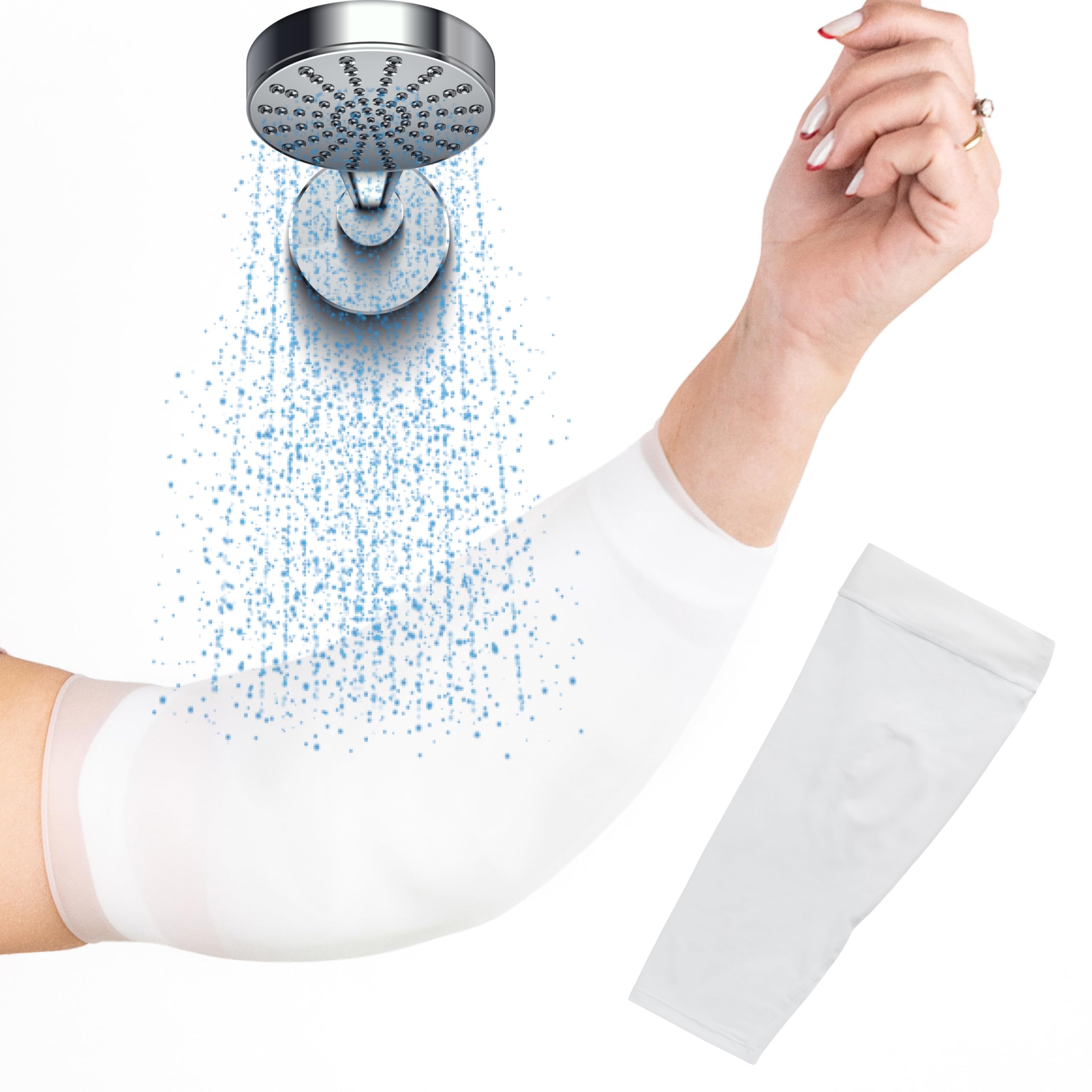 Copri PICC Brazo Mujer y Hombre – Protección Impermeable de Silicona Médica para Ducha, Yeso y Heridas (Blanco)