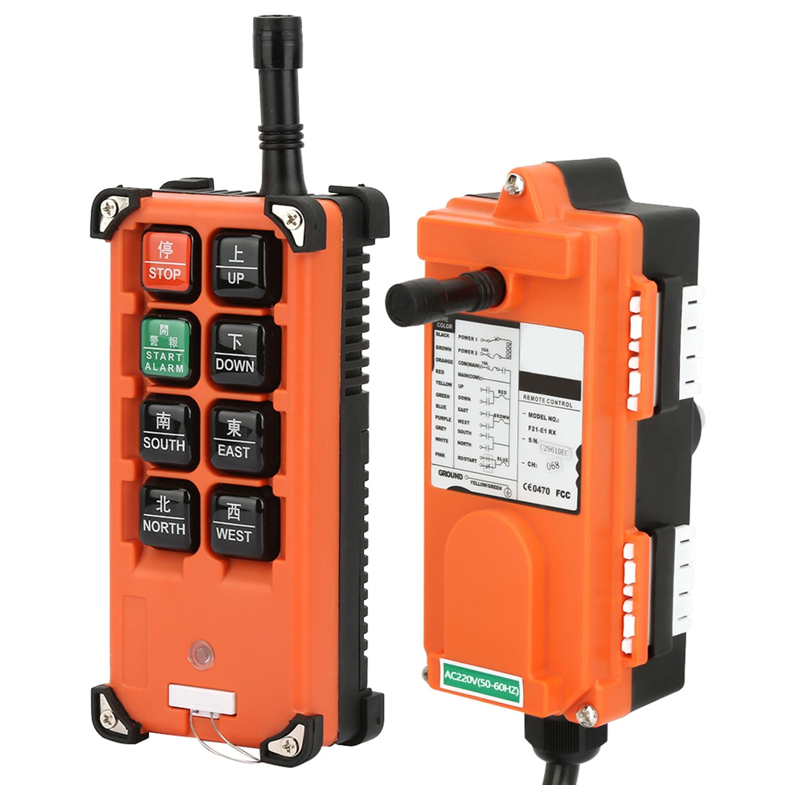 Pongnas Trasmettitore e Ricevitore Radiocomando Industriale F21-E1B 220V con Impostazioni e Caratteristiche Versatili