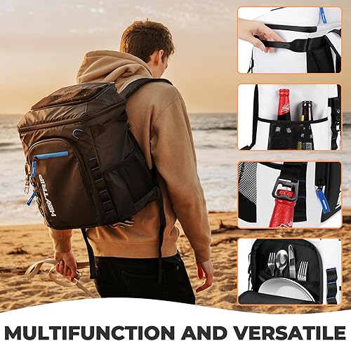 Miniatura 6 de Heytrip Mochila enfriadora de 3654 latas con aislamiento impermeable para 20 horas de retención de frío, enfriador a prueba de fugas con correa de