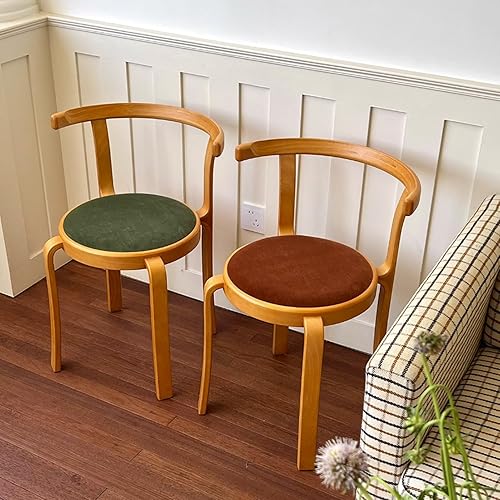 Miniatura 3 de Solid Wood Dining Chairs with Upholstered, Stackable Kitchen Chairs, Dining Room Chair Accent Chair Vanity Seat for Dining Room, Study Room, Living