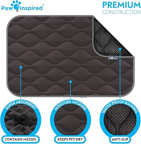 Miniatura 5 de Paw Inspired Alfombrillas acolchadas lavables para perros, almohadilla de 29 x 18 pulgadas, se adapta a perreras de 30 pulgadas, a prueba de fugas,