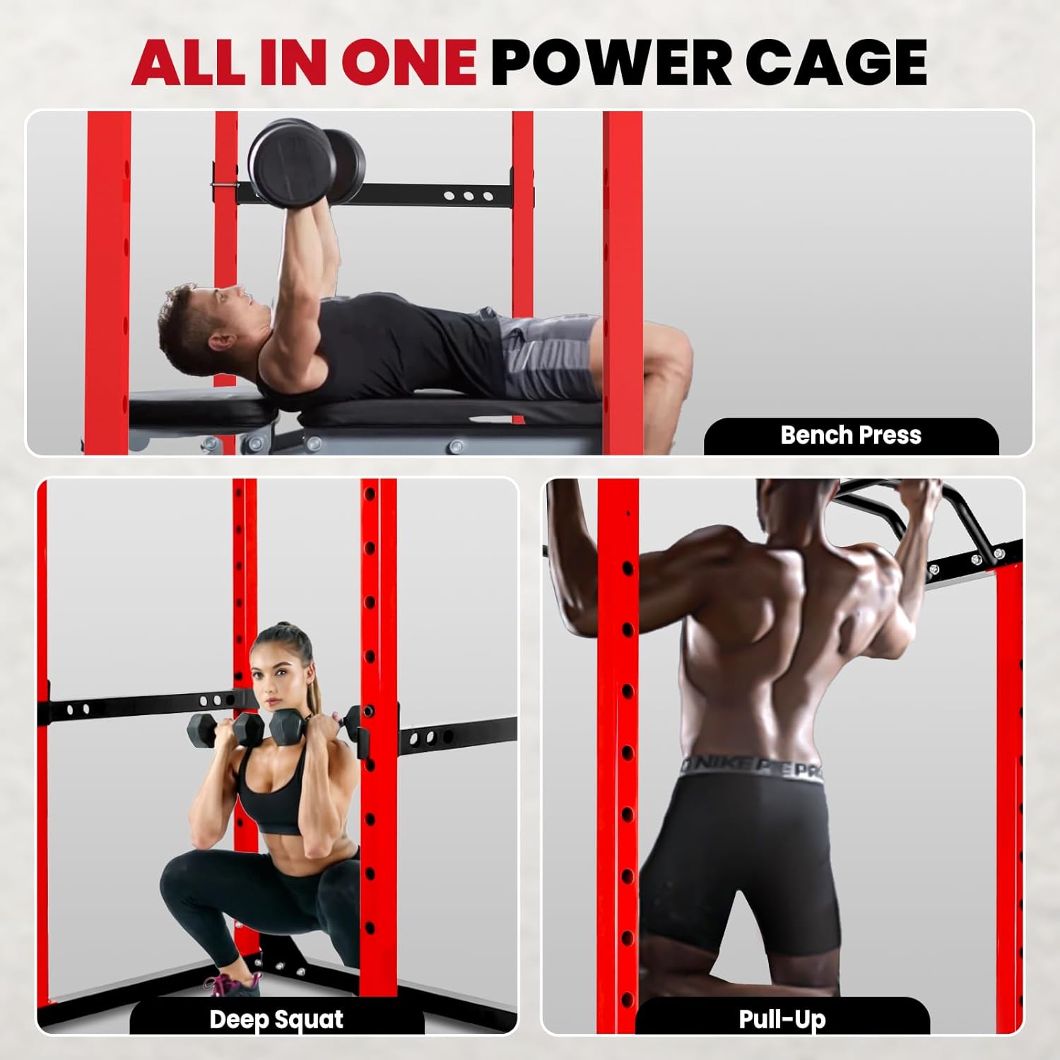 Generic Generic Power Cage – 1200LBS Capacity with Safety Features & Pull-Up Bar - Image 6