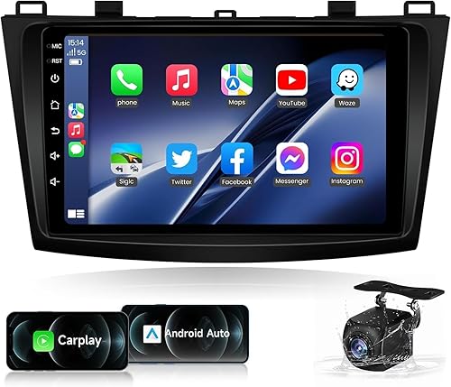 Fortdows Estéreo de coche Android 11 para Mazda 3 2010-2013 con Carplay inalámbrico y Android Auto, 2+32 GB de 9 pulgadas Radio de coche con