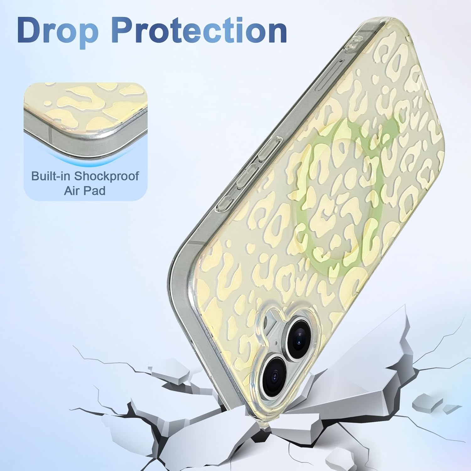 Cute Case for iPhone 17 Case for Women Girls [ Compatible with Magsafe ] Translucent Gold Cheetah Print Pattern Design, Aesthetic Glitter Sparkly Bling Leopard Magnetic Phone Cover - Image 5