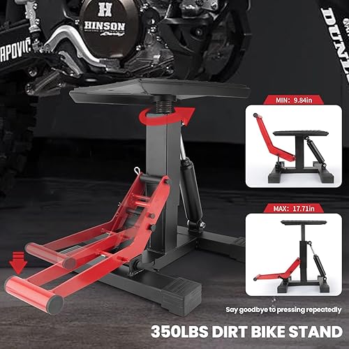 Miniatura 2 de Soporte de Motocicleta para Bicicleta de Suciedad, Gato de Elevación, Polipasto, Soporte de Altura Ajustable