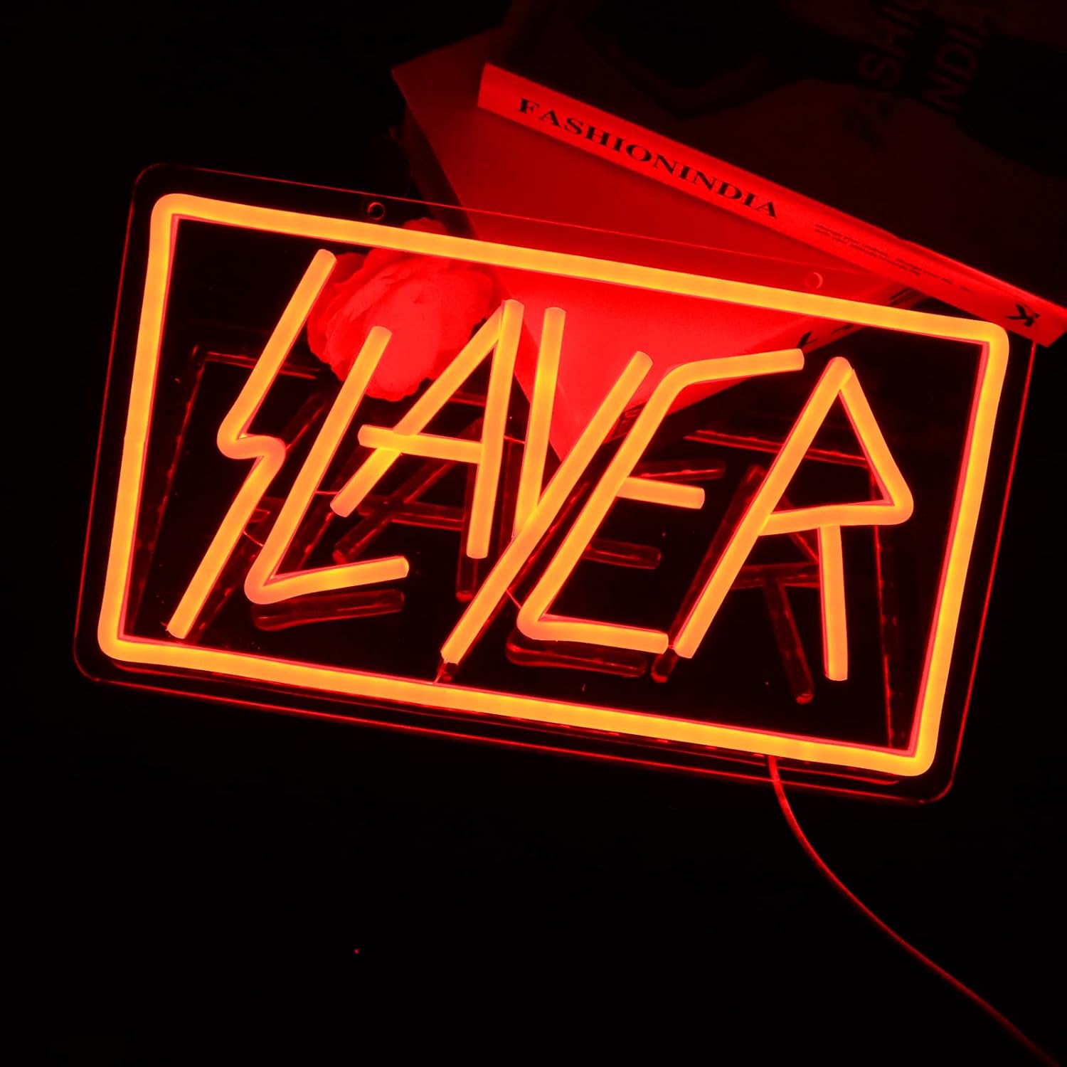 Acrossoce Red Neon Signs Speed Metal Band Neon Sign Hip-Hop Music Wall Art Light Up Sign Decor Lounge Live Music Studio Band Room Home Office Bedroom Man Cave Bar Club