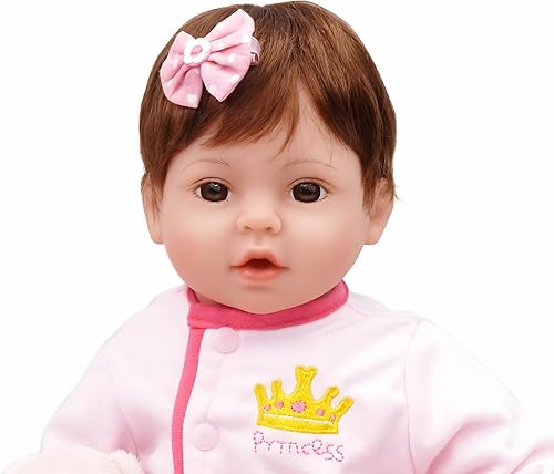 Miniatura 4 de CHAREX Muñeca de bebé Reborn hecha a mano realista de vinilo para niña juguete de cuerpo suave con peso de 18 pulgadas juego de regalo para niños a