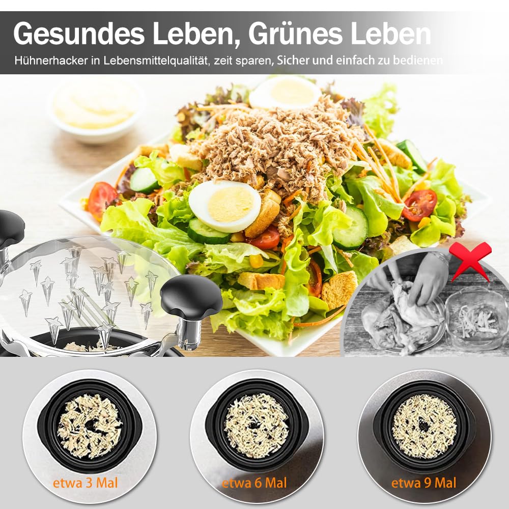 Hachoir Manuel Ergonomique Manuel - Broyeur Poulet, Bœuf, Porc Sans BPA - Poignée Ergonomique Et Base Antidérapante Hachoir à Viande