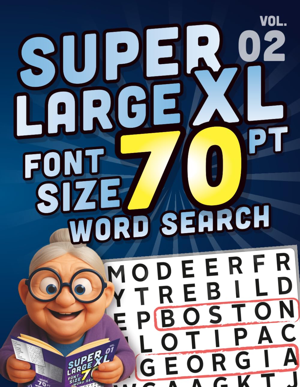 SUPER LARGE XL FONT SIZE 70 pt WORD SEARCH 2: Huge Print Puzzle Book with Giant Letters for the Visually Impaired and Seniors (Themed Superlarge XL 70 pt WordSearch puzzles)