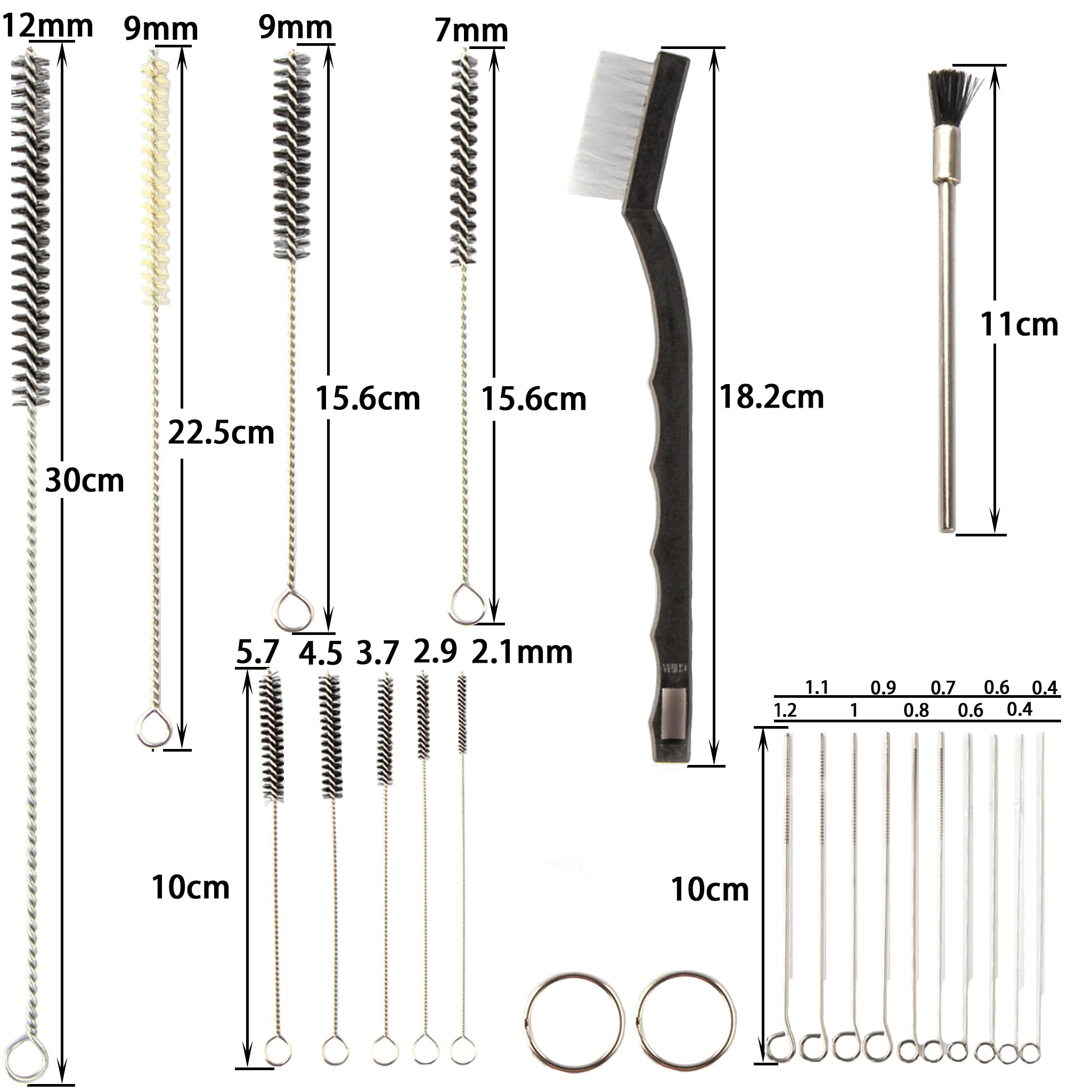 Kit Nettoyage Aérographe 21 Pièces - Brosses, Aiguilles Pour Buses, Tuyaux - Nettoyeur Pistolet à Peinture - 9