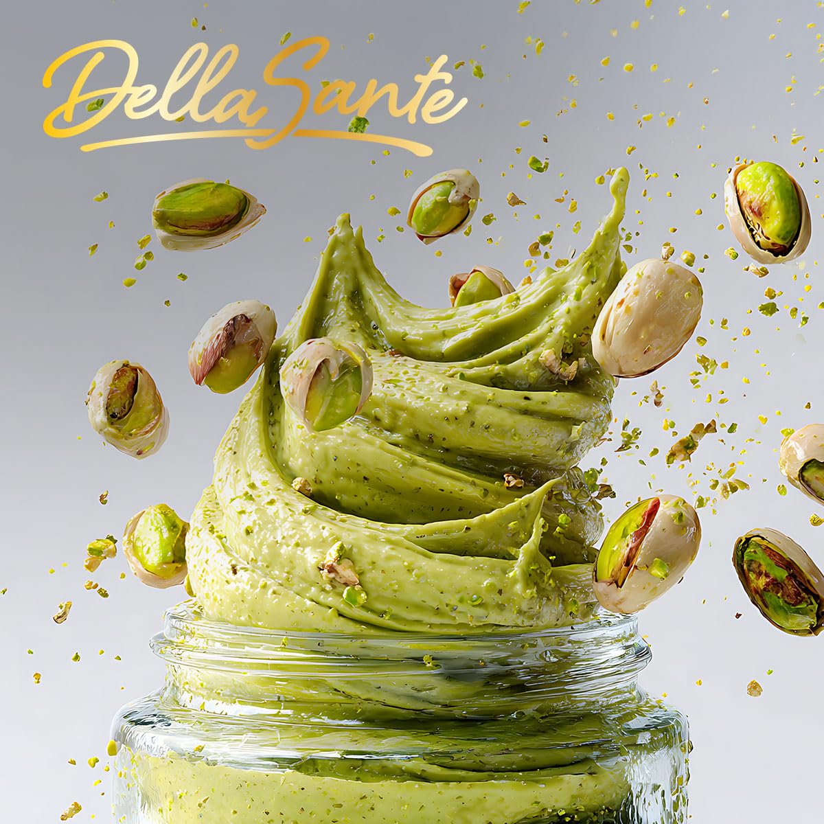 DellaSante – Krem pistacjowy Dubai Style 8x190g, z ciastkami Kadayif, słodka pasta do smarowania, kremowa pasta pistacjowa do deserów i ciast, słodki orientalny krem