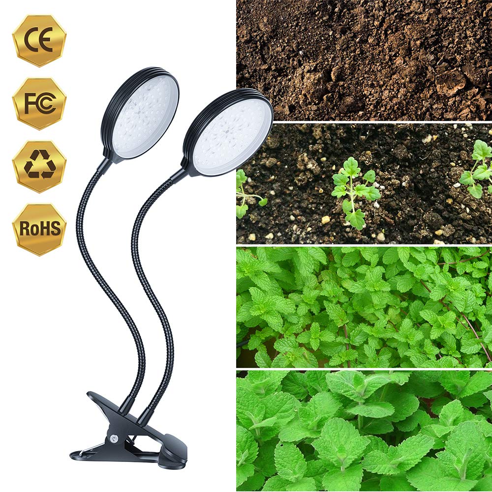 Lampada Piante, LED Coltiva La Luce Regolabile, USB Ricaricabile Telecomando Luce Crescita Pianta, LED Plant Light per Soggiorno Ufficio Interno