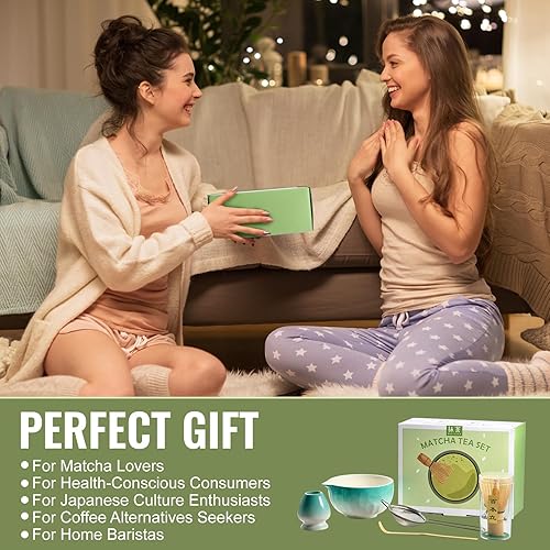 Miniatura 7 de Juego de batidor de matcha, juego de 5 piezas de matcha azul, kit de matcha con cuenco matcha, batidor de matcha y soporte, cuchara de bambú, tamiz