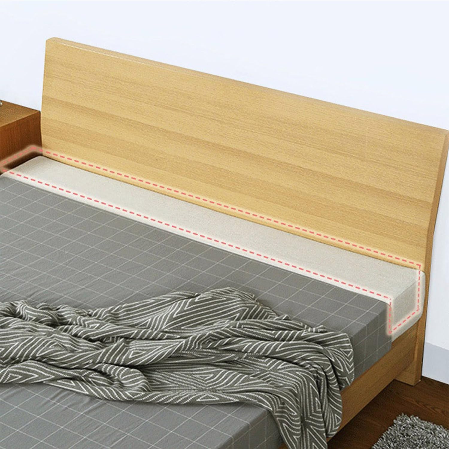 Cuscino cilindrico per bracciolo del divano, cuscino di supporto per bracciolo del divano, letto lungo, riempitivo per spazi vuoti, per materasso (15 x 15 x 50 cm, beige)