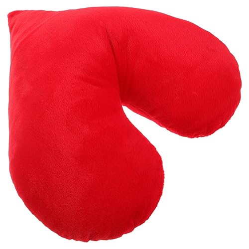 Plush Heart Shaped Throw Pillow 15 Inch Red Decorative Cushion