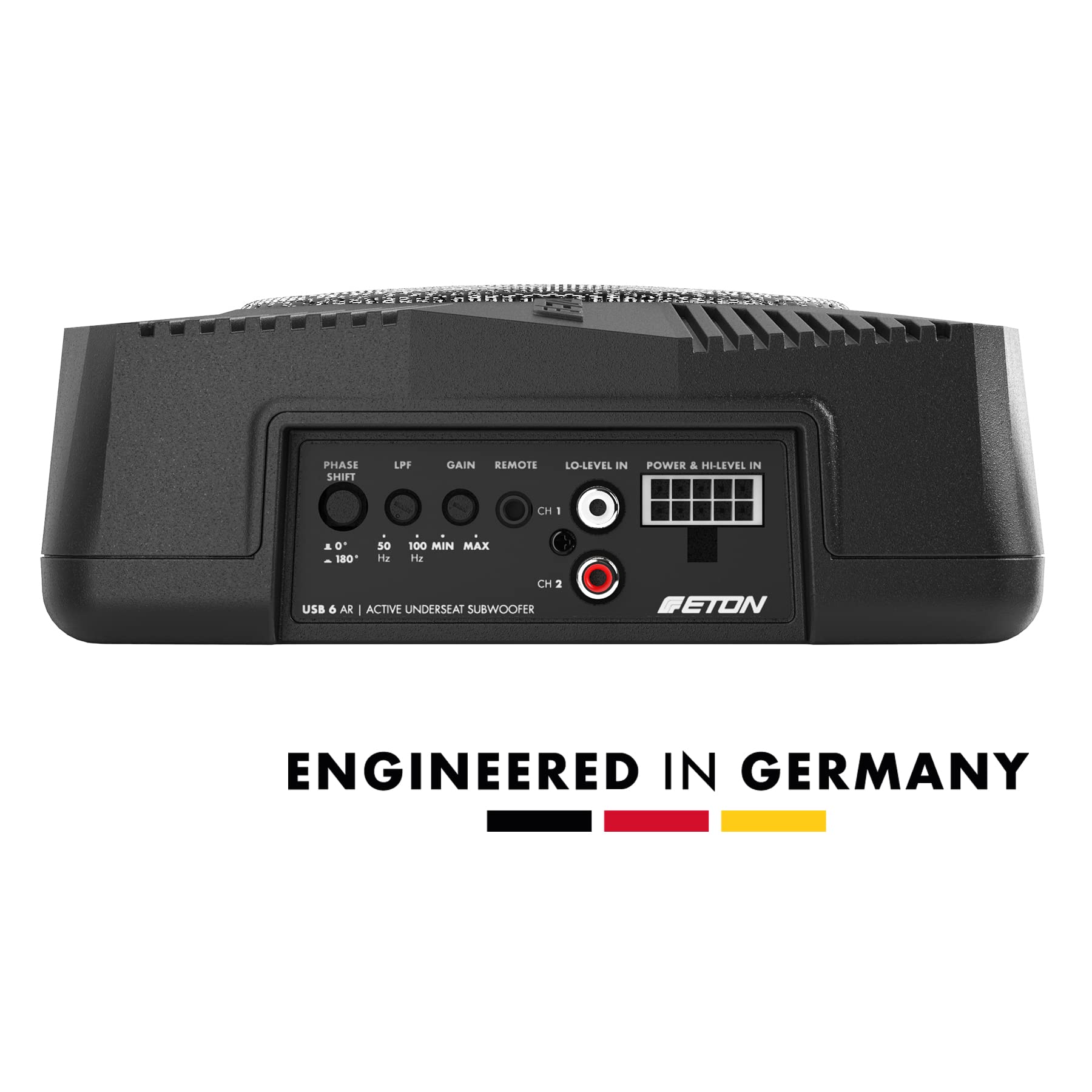 ETON USB 6AR – sehr kompakter 150 mm / 6 Zoll Untersitz Aktiv Subwoofer für PKWs und Reisemobile, leistungsstarke aktive Underseat Bassbox mit Verstärker, Langhub-Woofer, 160 Watt
