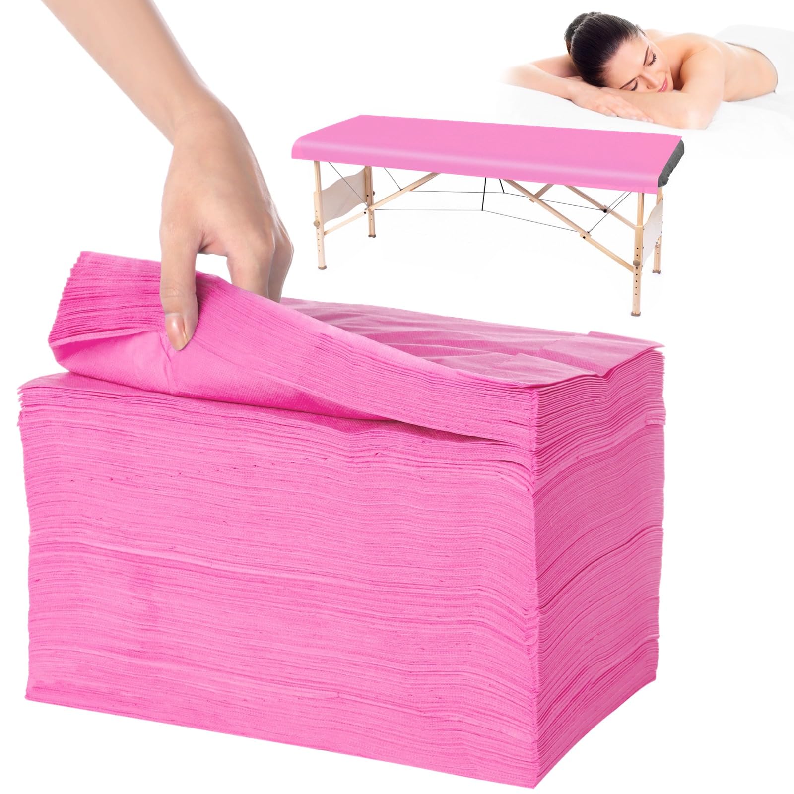 100 hojas desechables para mesa de masaje, 71 x 31.5 pulgadas, fundas desechables de cama de masaje de tela no tejida transpirable, sábana de higiene de un solo uso para centros de spa, salones de