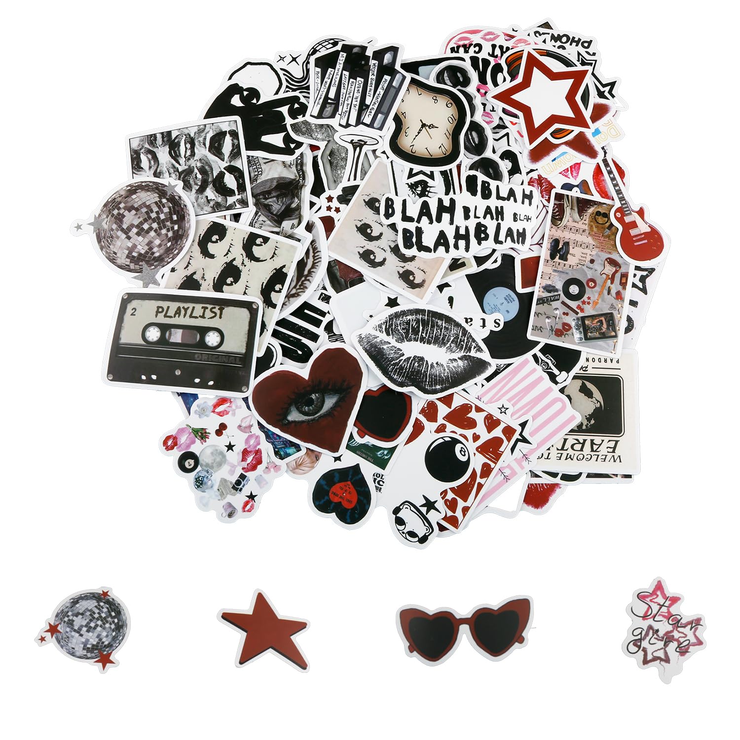 Lotsdonxia Girls 100 Pcs Aesthetic Downtown Vinyl Stickers, Trendy Y2k Waterproof Decals For Water Bottles, Laptops, Skateboards, And More