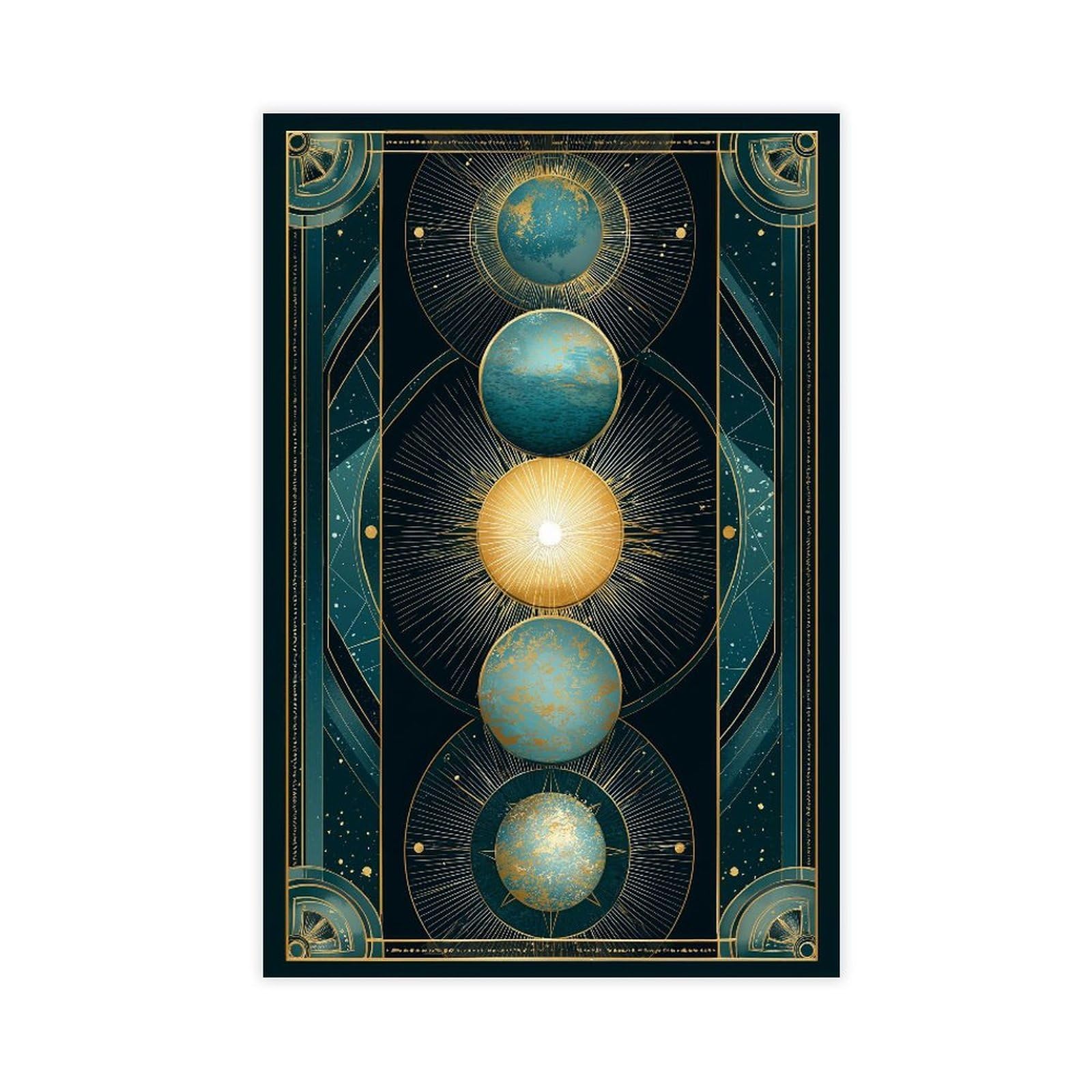 MRYCQ Art Deco Celestial Poster Canvas Poster for Living Room Decor Gift