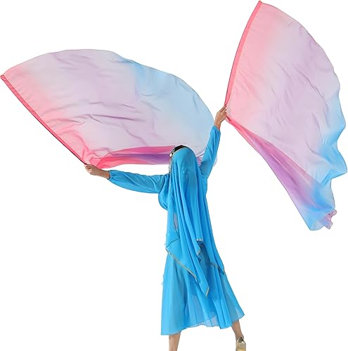 Miniatura 8 de MUNAFIE Juego de banderas de adoración (2 banderas+2 varillas + 1 bolsa de almacenamiento) para banderas de iglesia de danza para la adoración,